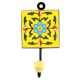 Yellow Ceramic Floral Tile Wall Hook